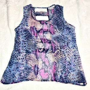 Dizzy Lizzy Sleeveless Snake Print Top with Cut-Out Back Detail - Size S